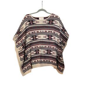 Skies are Blue Aztec Western Poncho Women One Size Sweater